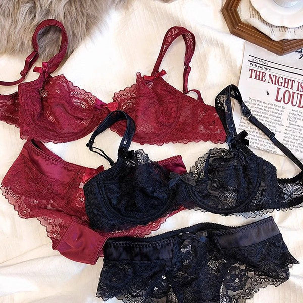 ROSÉ LACE BRA PANTY SET