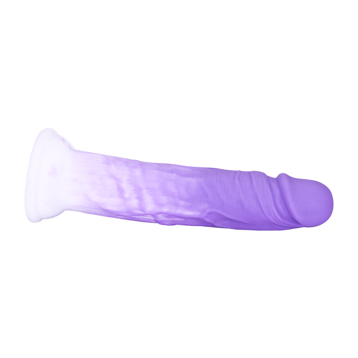 passion gradient purple liquid silicon dildo for women left view